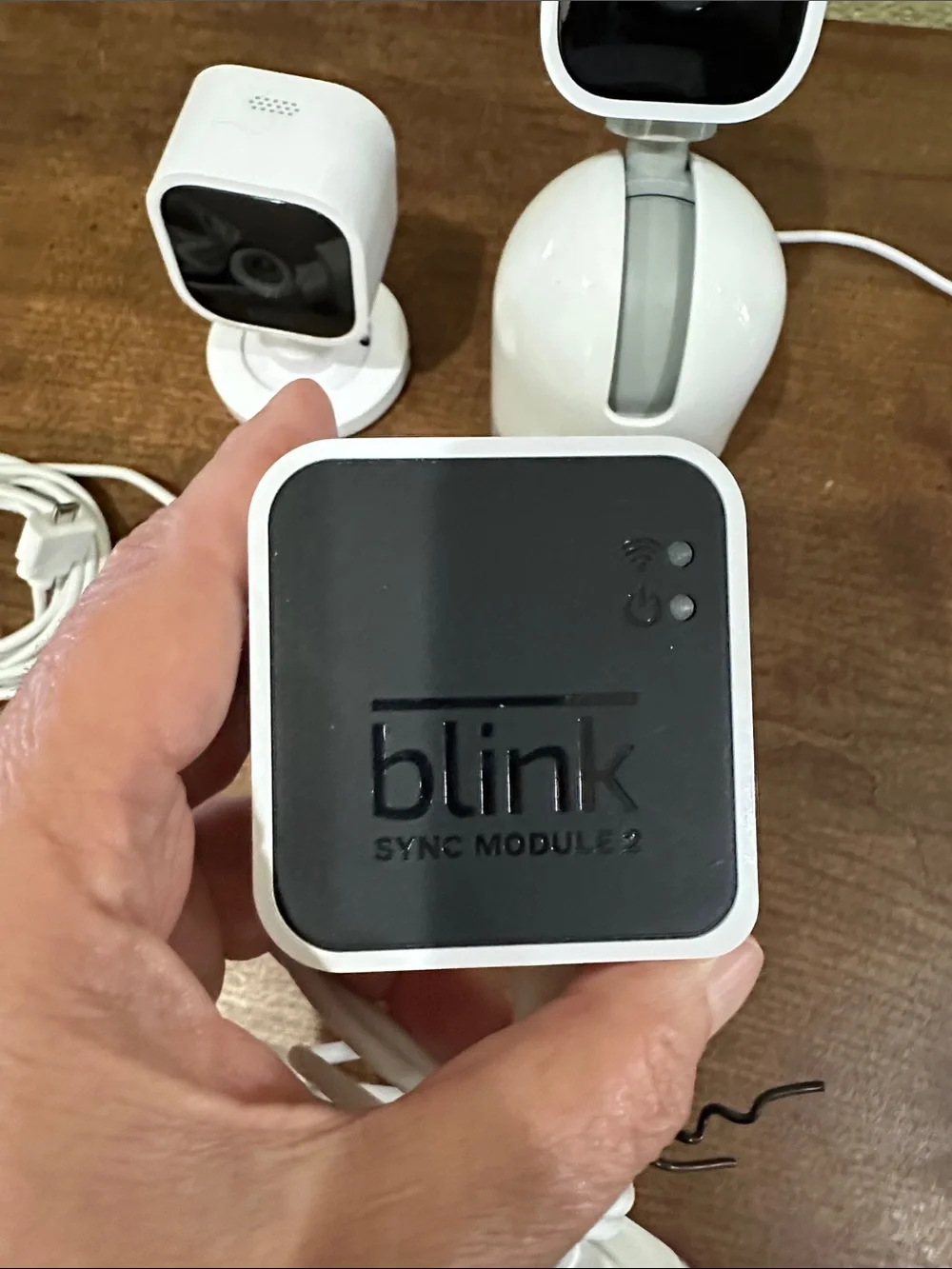 Blink White Home Security Camera System - 2-Camera Kit w/sync module